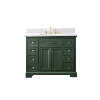 Currahee 42'' Single Bathroom Vanity with Engineered Stone Top