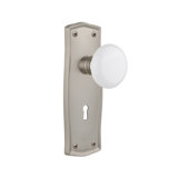 Prairie Plate with Decorative Keyhole and White Porcelain Door Knob