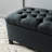 Dark Gray With Button Detail And Diamond Stitch Ornament, 51"X17.5"X17", Birch Wood Construction, Versatile Item Fabric Tufting Pattern, Storage Seat-539952052