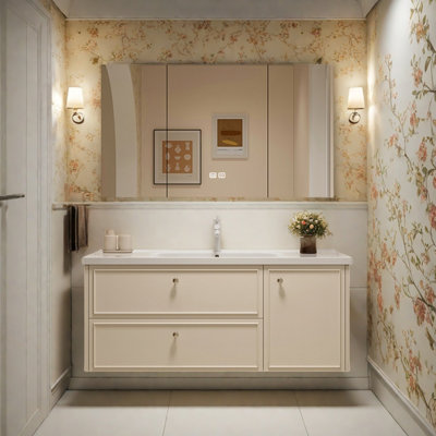 French retro minimalist style bathroom cabinet