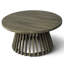 Table basse d'extérieur ronde en bois au design distinctif, To Elements, table de patio grise de 1,1 po d'épaisseur, 16 po, plateau de table