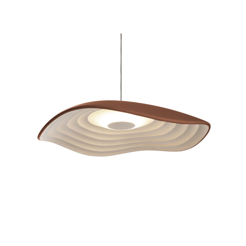 Luminaire suspendu à DEL 1 lumière, Blanc, Terre cuite