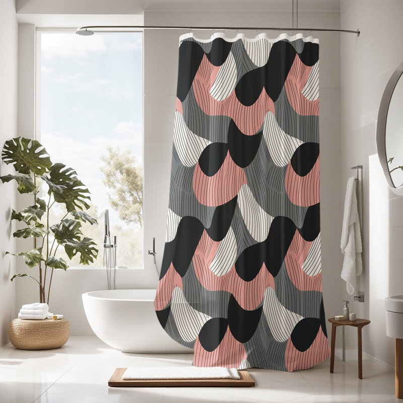 Abstract Shower Curtain, 83" H x 70" W