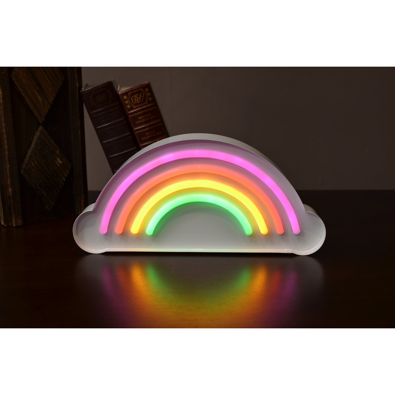 Sculpture en arc-en-ciel avec lumières del Dundressan, H 6 po x l 12 po x P 2 po