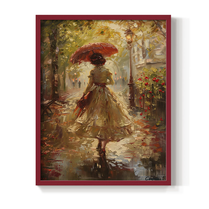 Reproduction encadrée WOMEN Series DCLXIX - bois massif, H 11 po x l 9 po, Rouge