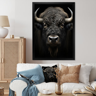 " Black White Animal Buffalobison "