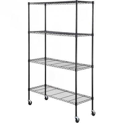 Étagère de rangement à 4 niveaux avec roulettes et capacité de 700 lb