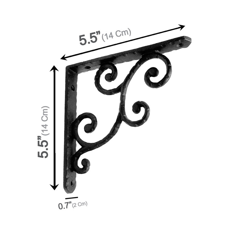 Jeffersonville Rustic Shelf Bracket, Antique Black