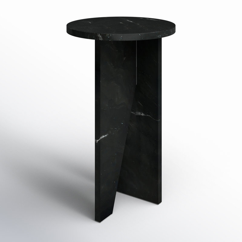 Devlin Marble Drink Table, Black