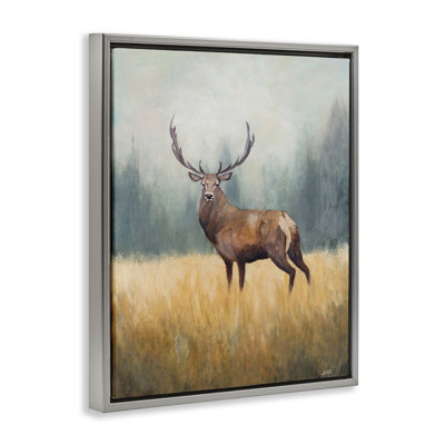 Cadre flottant forêt royauté wapiti, conception par Julia Purinton