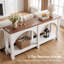 Console 63 po en bois massif pour vestibule, table de ferme à 2 niveaux avec tablettes de rangement pour le salon