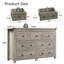 Commode double 7 tiroirs, commode en bois l 47,3 po de largeur pour chambre à coucher-1731991811