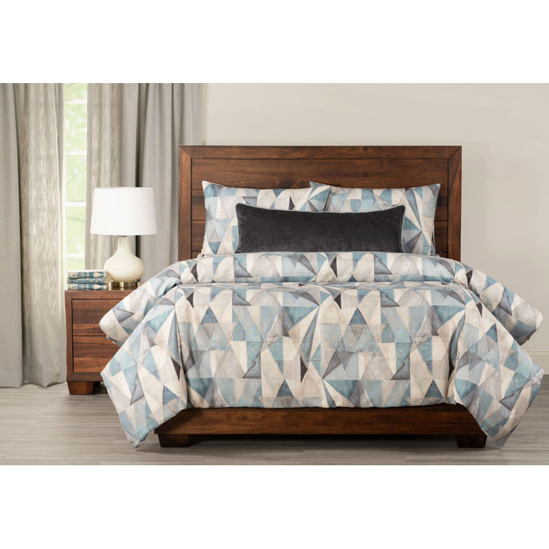 Geometric Print Blue Duvet Cover & Insert Set, Twin Duvet Cover + 1 Standard Sham