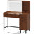 45.3’’L Modern Style Vanity Desk With Mirror, LED Lights And Power Outlet, Bedroom Makeup Vanity Table With Storage Cabinet And 4 Drawers-1181899373