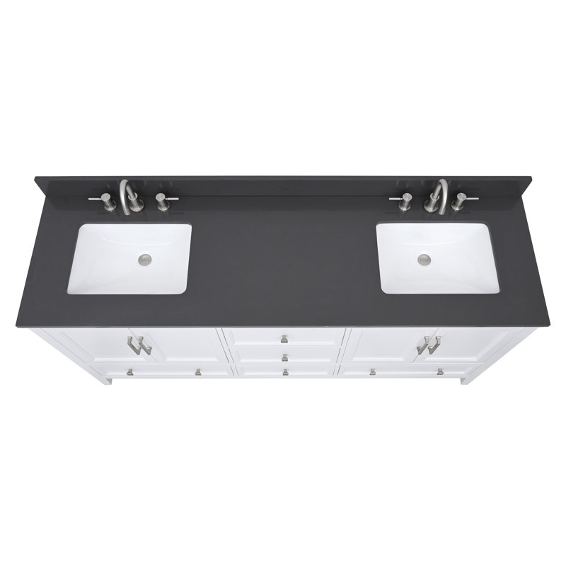Lotte 73'' W Double Vanity Top, Ural Gray
