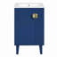 Meuble-lavabo de 20 po avec lavabo en céramique, ensemble de meuble-lavabo simple autoportant avec porte à fermeture douce, poignées en demi-lune chic, style français