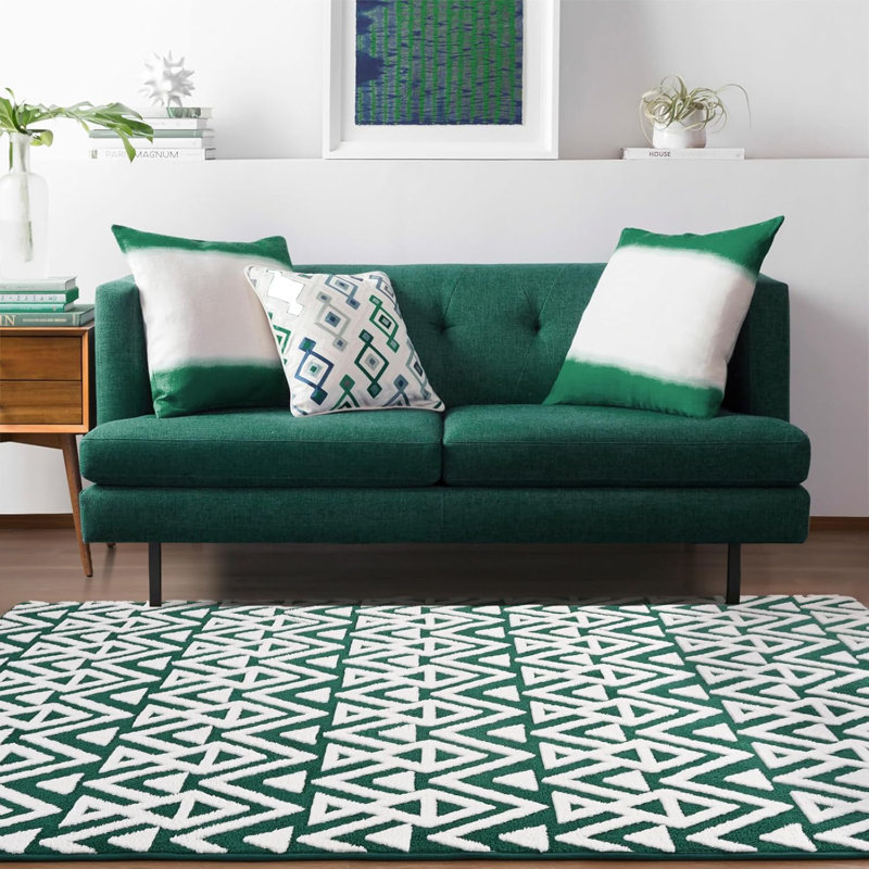 Ultra-Soft Plush Memory Foam Rug Luxury Geometric Textured Area Rug