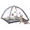 PETMAKER Cat Activity Center - Foldable Play Area for Cats and Kittens with Soft Fleece Mat and Hanging Toys for Exercise or Napping, Zebra
