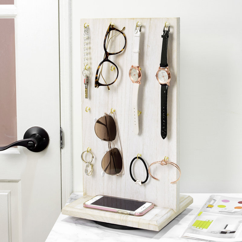 Présentoir à bijoux rotatif en bois