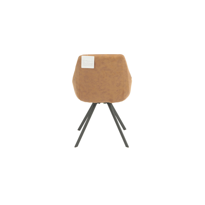 40cm H Microfiber / Microsuede Upholstered Metal Upholstered Back Side Chair, Brown