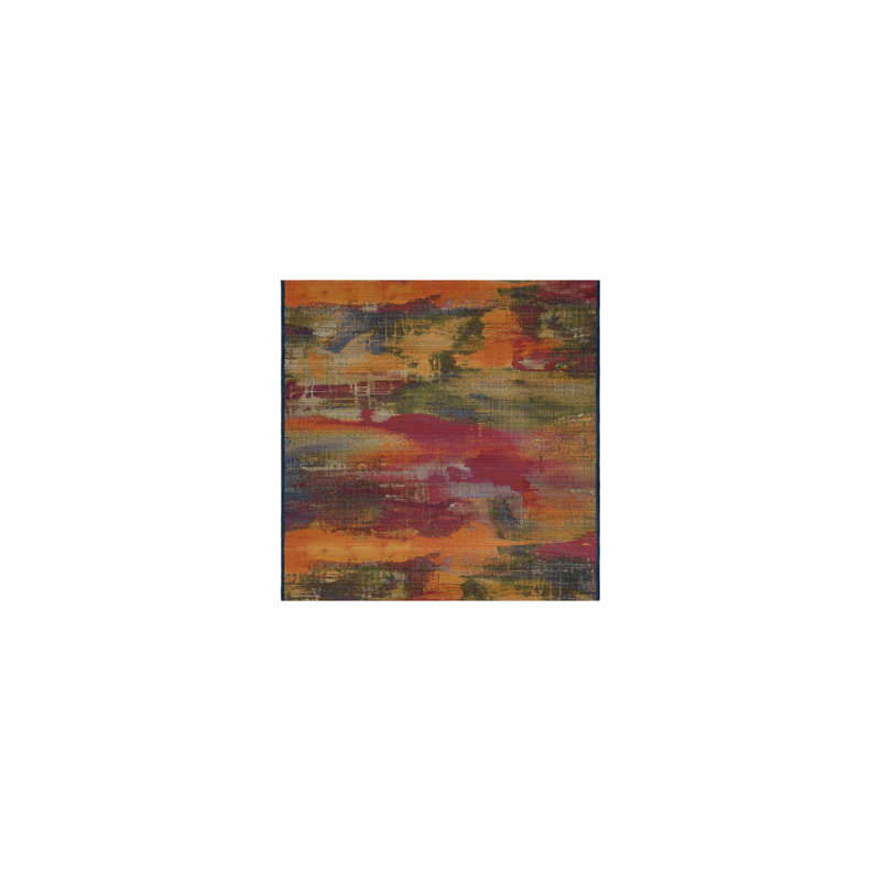 Trona Washable Abstract Indoor / Outdoor Rug, Runner 2'7" x 7'