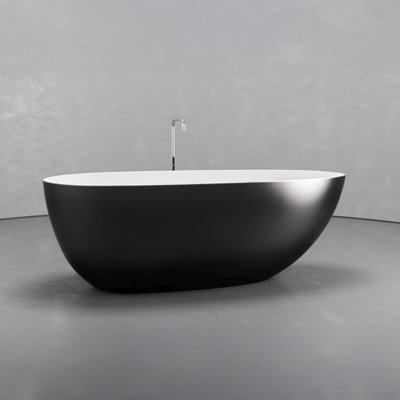 Baignoire profonde autoportante en fer 62,8 po x 30,3 po