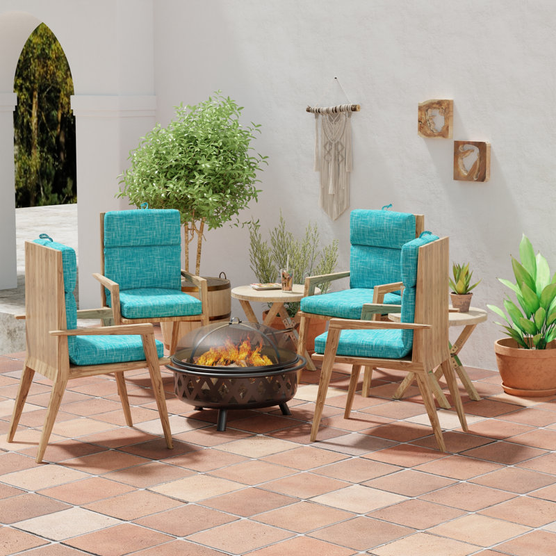 22" x 44" Outdoor Chair Cushion with Ties and Loop, Sketch Opal