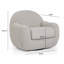 Fauteuil pivotant gris chaud Tiago