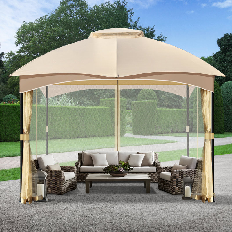 Universal Gazebo Mosquito Netting, 210cm H x 310cm W x 310cm D, Khaki