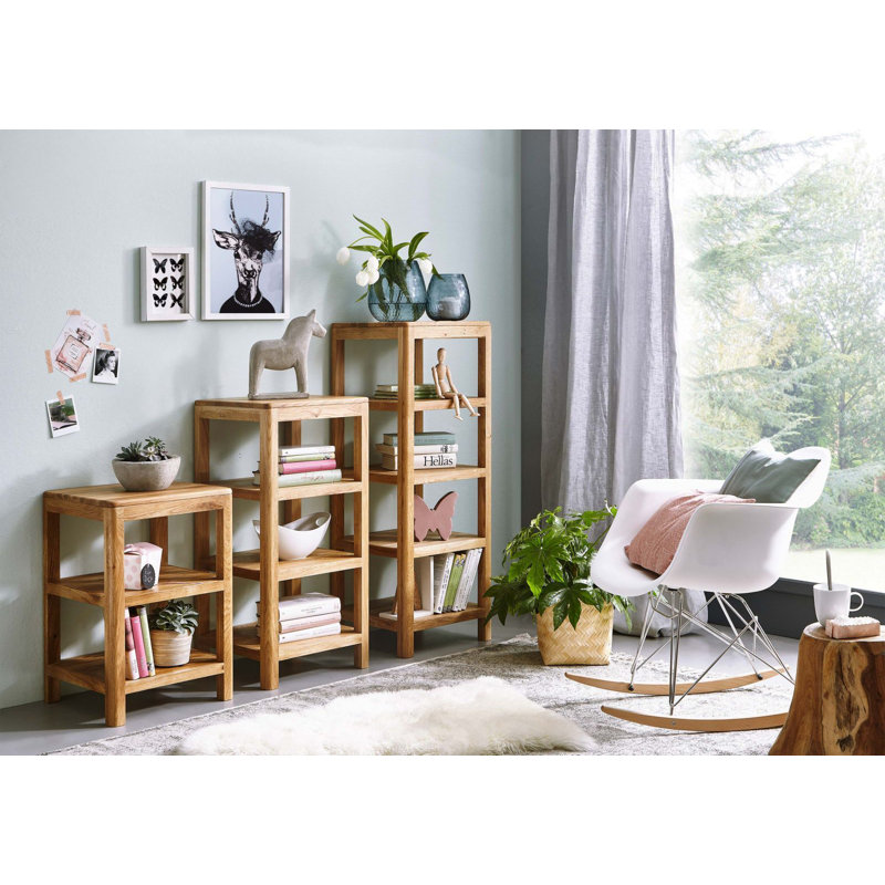 Linz 83cm H x 40cm W Solid Wood Standard Bookcase