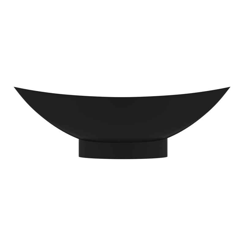 70.75'' x 31.5'' Soaking Solid Surface Bathtub, Black