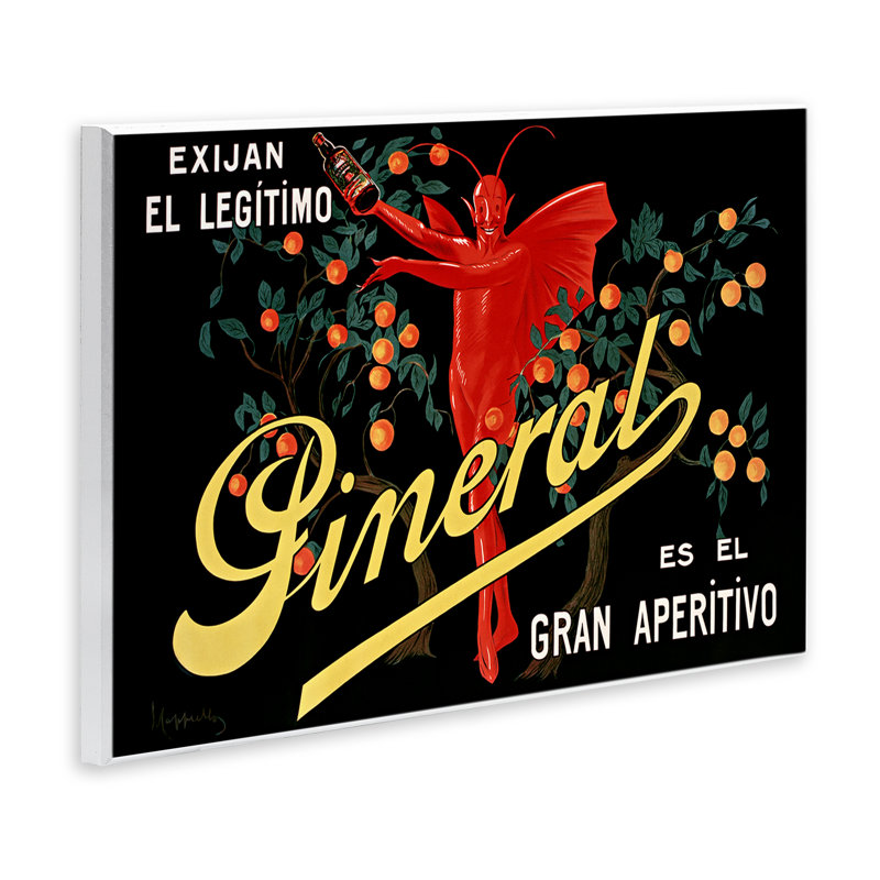 Affiche d'apéritif avec plaque murale de caractère, design par Leonetto Cappiello, H 10 po x l 15 po