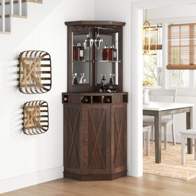 Bar d'angle avec rangement pour bouteilles de vin 72 "Adam