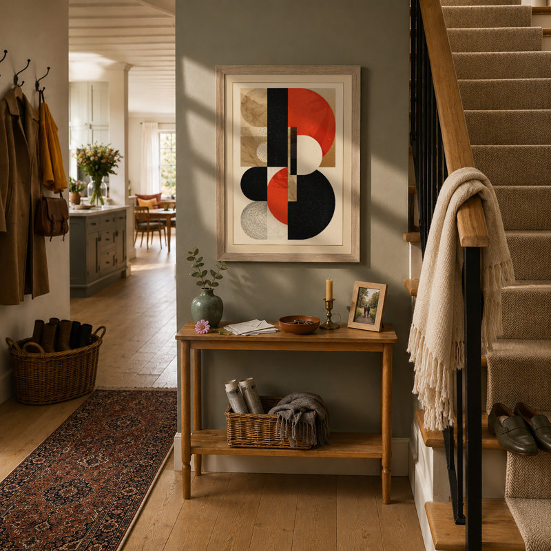 Harmony Geometric - Framed Print, A2 - 59.4 x 42.0 cm, Oak