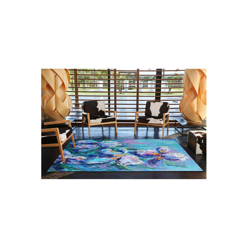 Tapis tissé lavable à motif floral Sea Life, Tapis de couloir 3 pi 3 po x 6 pi 7 po inclus