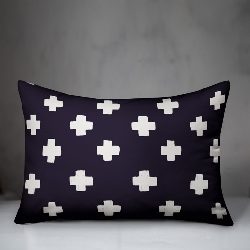  Coussin intérieur / extérieur géométrique, Bleu marine