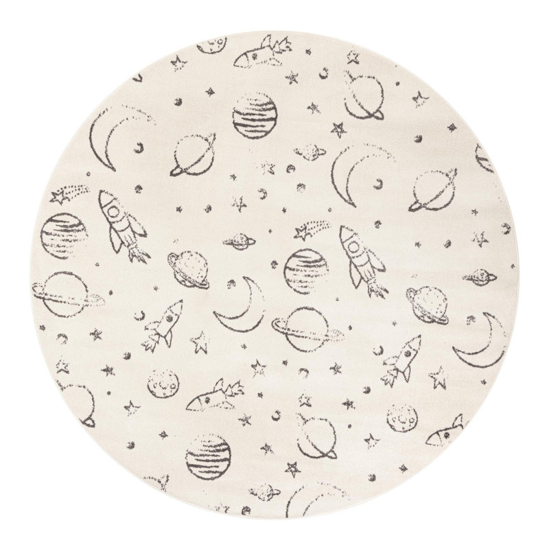 Tapis pour enfants, Rond 7 pi 10 po, Ivoire