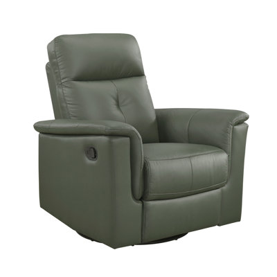 Leather Upholstered Swivel Glider Reclining Chair
