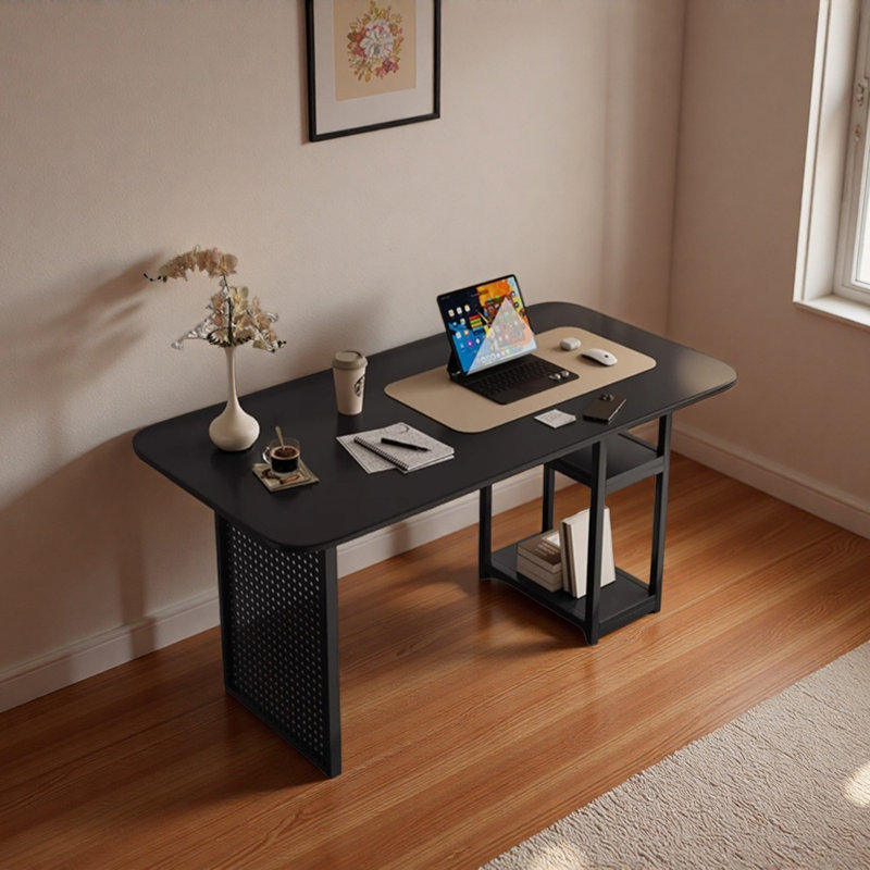 tabletop metal legs storage writing desk, 29.52" H x 51.18" W x 23.62" D