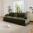 Mid Century Upholstered Loveseat,Three Seater Sofa Couch With Flared Arms And Removable Ruffles Pleats Skirts-267130195
