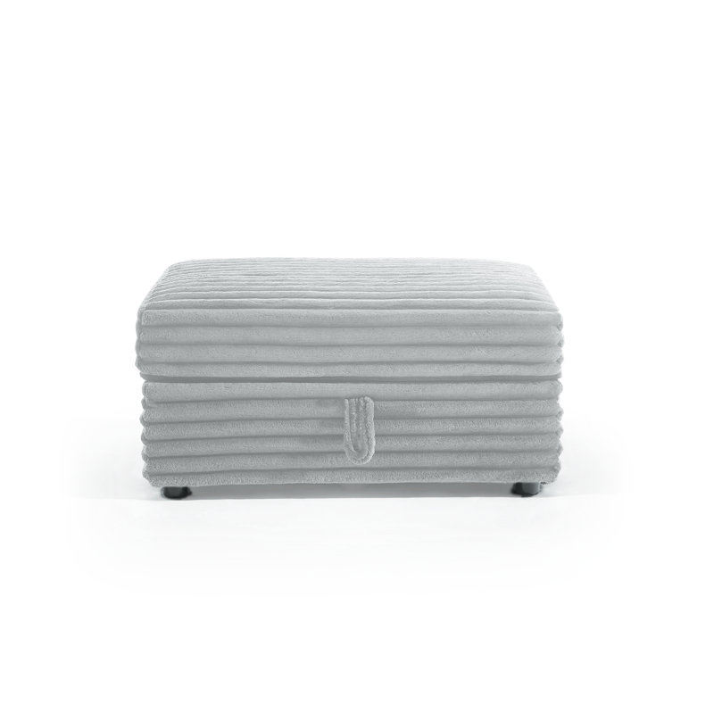 Ermia 96Cm Wide Rectangle Footstool Ottoman with Storage, Grey