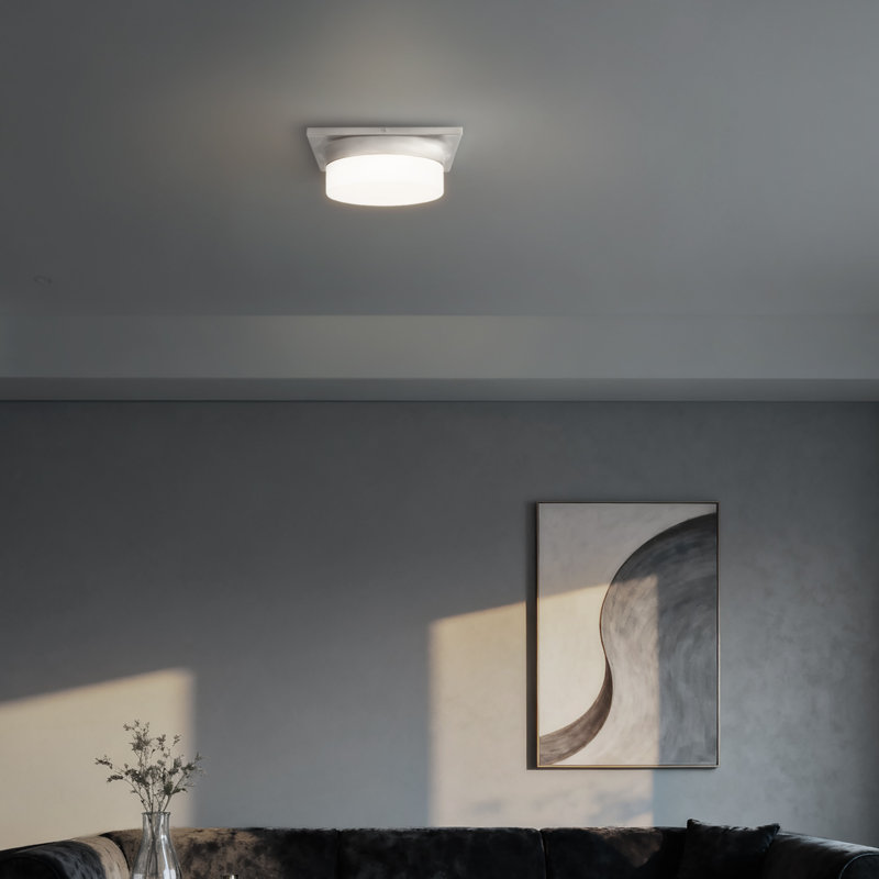 Grande 1-light Integrated Led Flush Mount Light, Brushed Nickel, 3.75" H x 13" W x 13" D