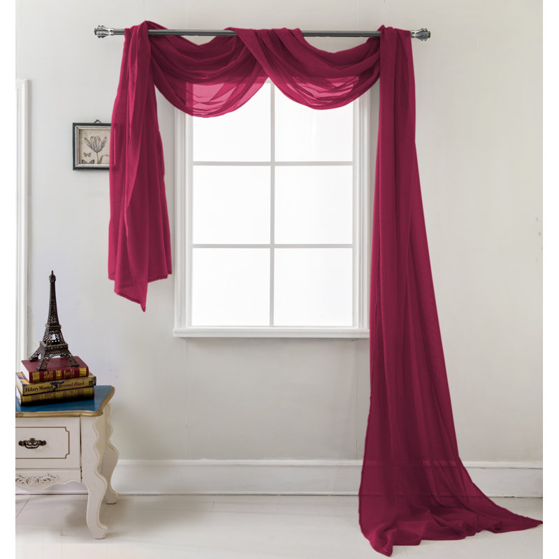 Brannon Sheer Window Scarf, Burgundy