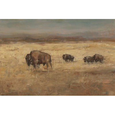 Bison Panorama I 1 Piece Wrapped Canvas Wall Art