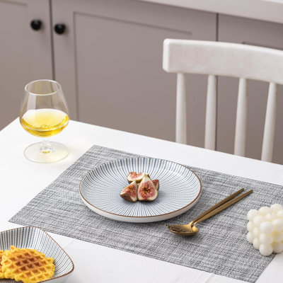 Ensemble de 8 napperons tissés en plastique et en vinyle pour table de cuisine