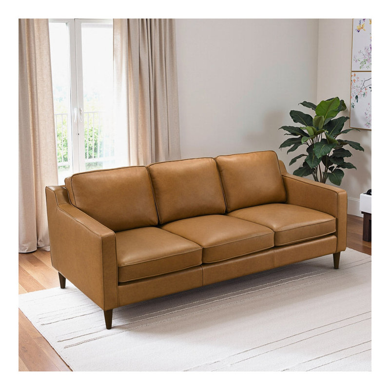 Canapé en cuir brun clair Cooper
