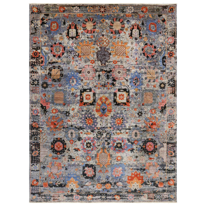 New Turkmen Afghan One-of-a-Kind Rectangle 8'11" X 11'10" Area Rug