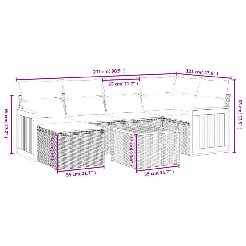 Vidaxl Garden Sofa Set Beige