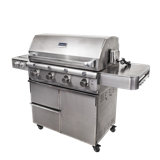 Saber 4-Burner Propane Gas Grill with Cabinet