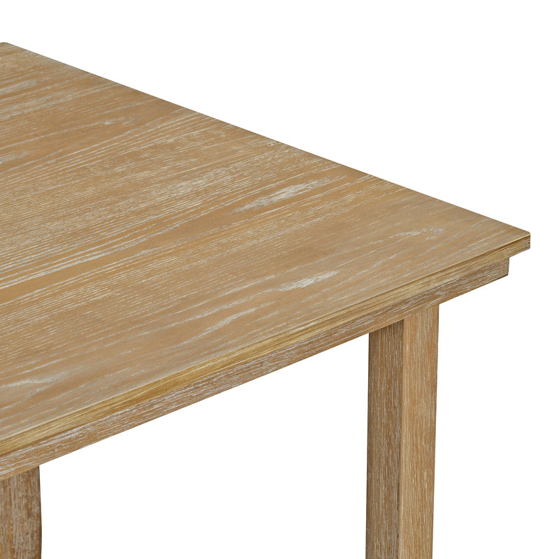 Table de salle à manger et chaises avec banc, ensemble de salle à manger en bois rustique, ensemble de 6, Bois naturel délavé